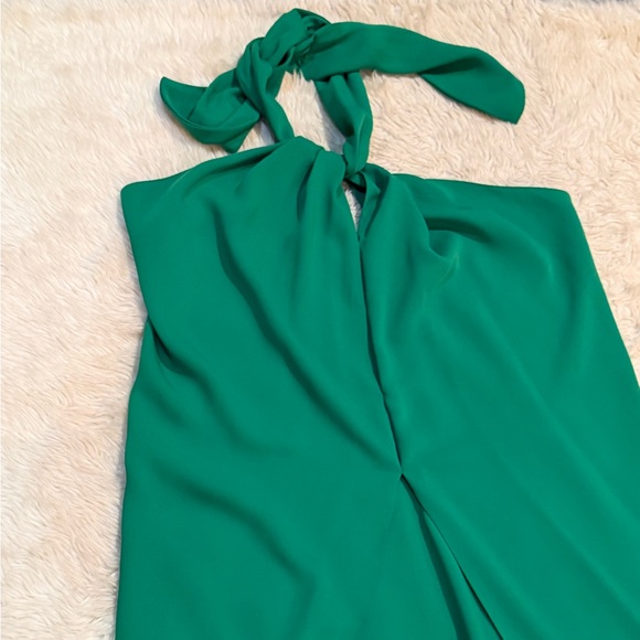 Johanna Ortiz Journey Like No Other Crepe Long Halter Top in Emerald - Size 4 - Picture 5 of 8